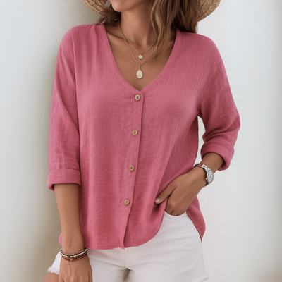 Valesca™ | Ontspannen Knopblouse