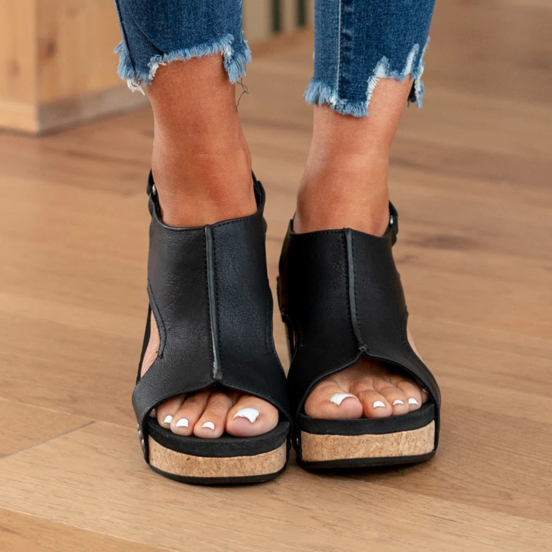 Paulien™ | Suède Sandalen met Sleehak