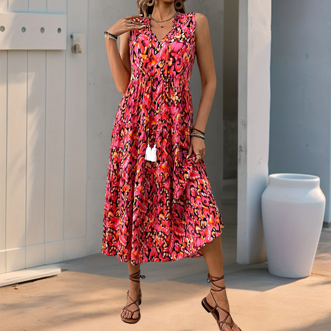 Inez™ | Zomerse maxi jurk met speelse print