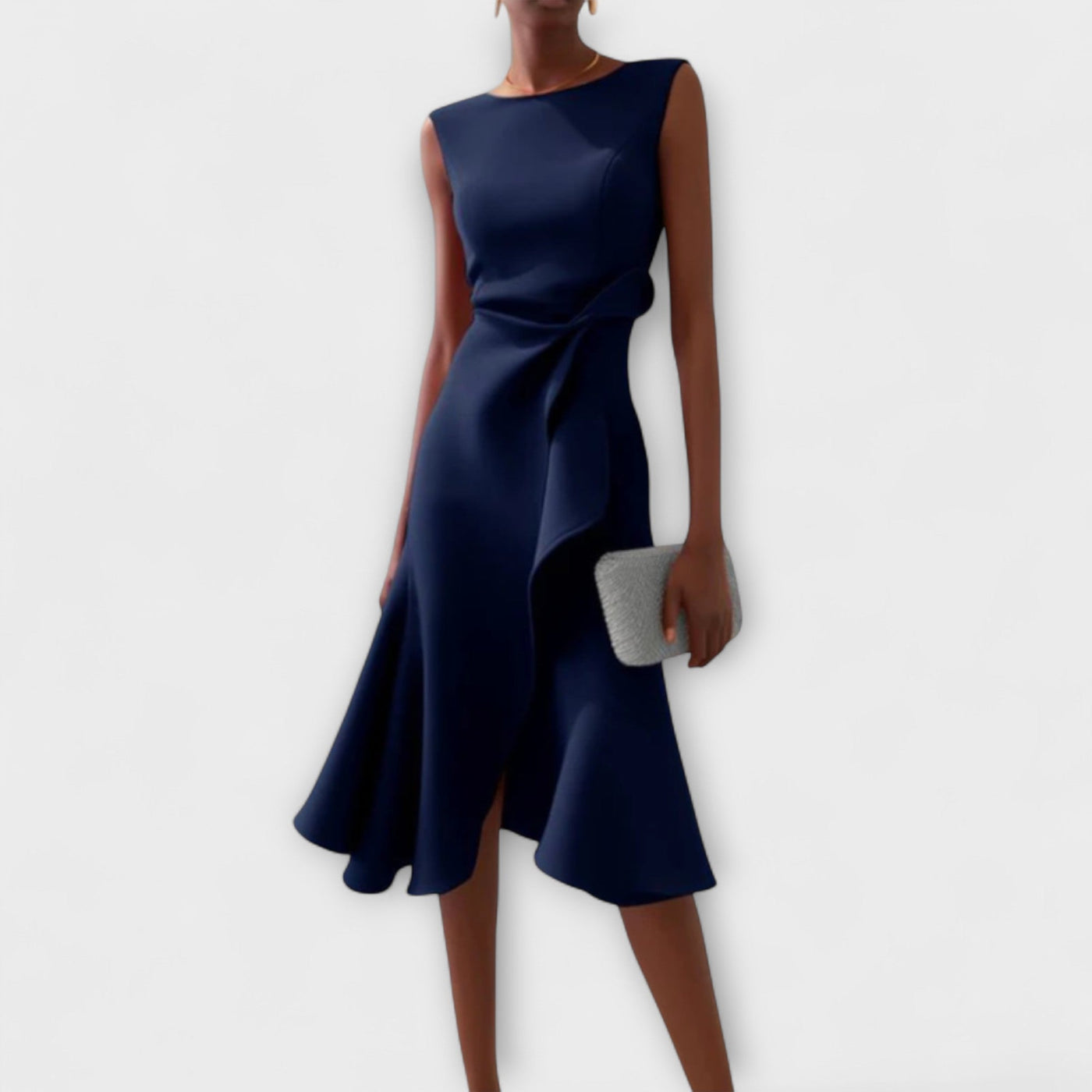Cornelia™ | Geplooide Asymmetrische Midi-jurk