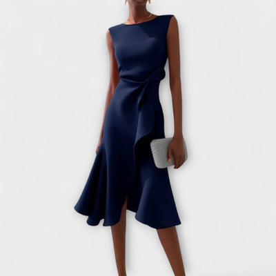 Cornelia™ | Geplooide Asymmetrische Midi-jurk