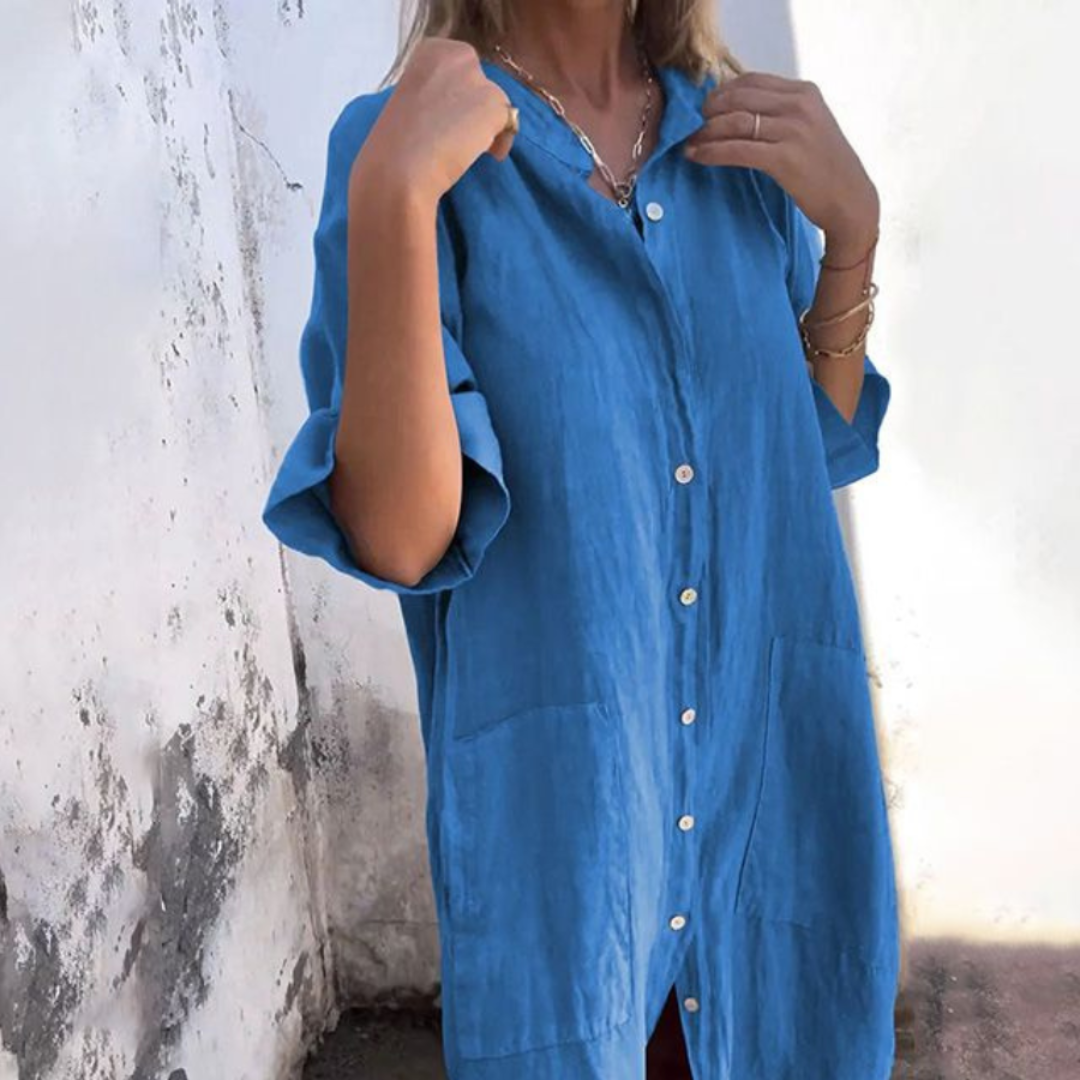 Sanne™ | Relaxte Ibiza-Inspiratie Overhemdjurk
