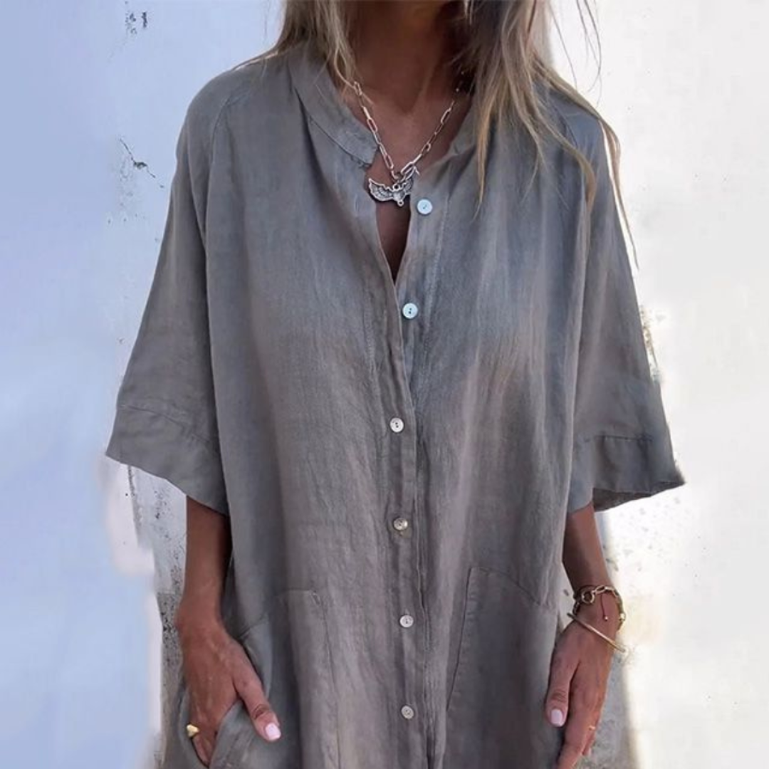 Sanne™ | Relaxte Ibiza-Inspiratie Overhemdjurk