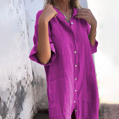 Sanne™ | Relaxte Ibiza-Inspiratie Overhemdjurk