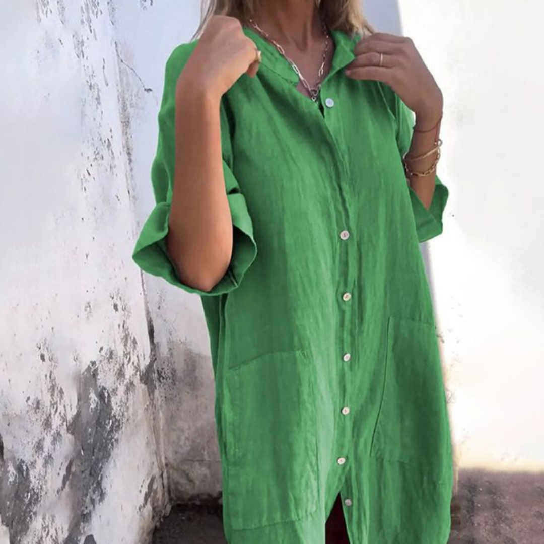 Sanne™ | Relaxte Ibiza-Inspiratie Overhemdjurk