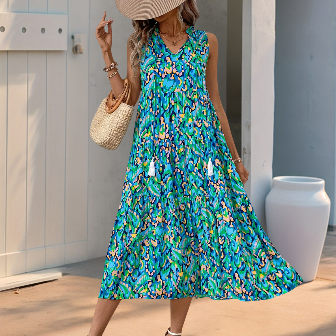 Inez™ | Zomerse maxi jurk met speelse print