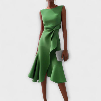 Cornelia™ | Geplooide Asymmetrische Midi-jurk
