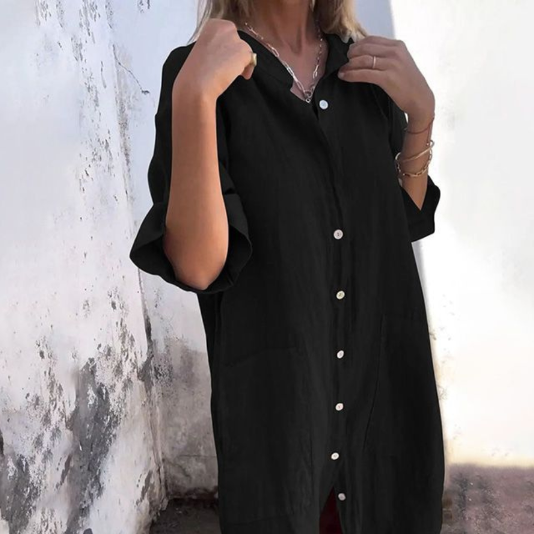 Sanne™ | Relaxte Ibiza-Inspiratie Overhemdjurk