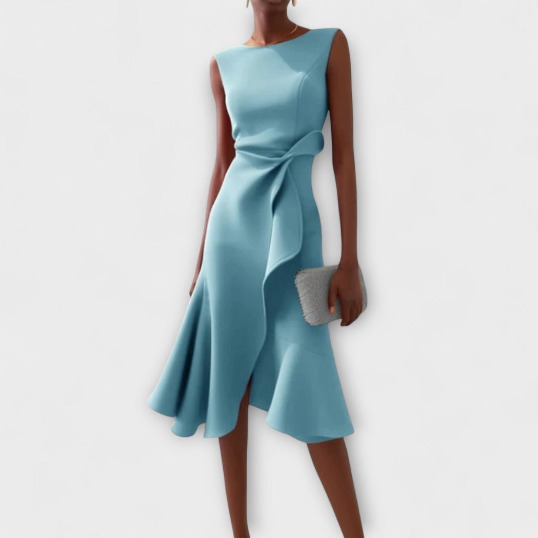 Cornelia™ | Geplooide Asymmetrische Midi-jurk