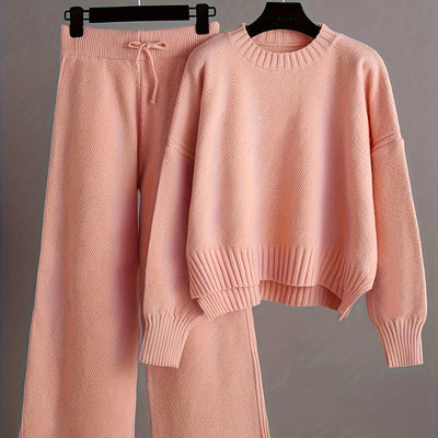 Fien™ | Gebreide Trui en Brede Pantalon Set