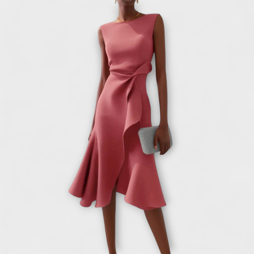Cornelia™ | Geplooide Asymmetrische Midi-jurk