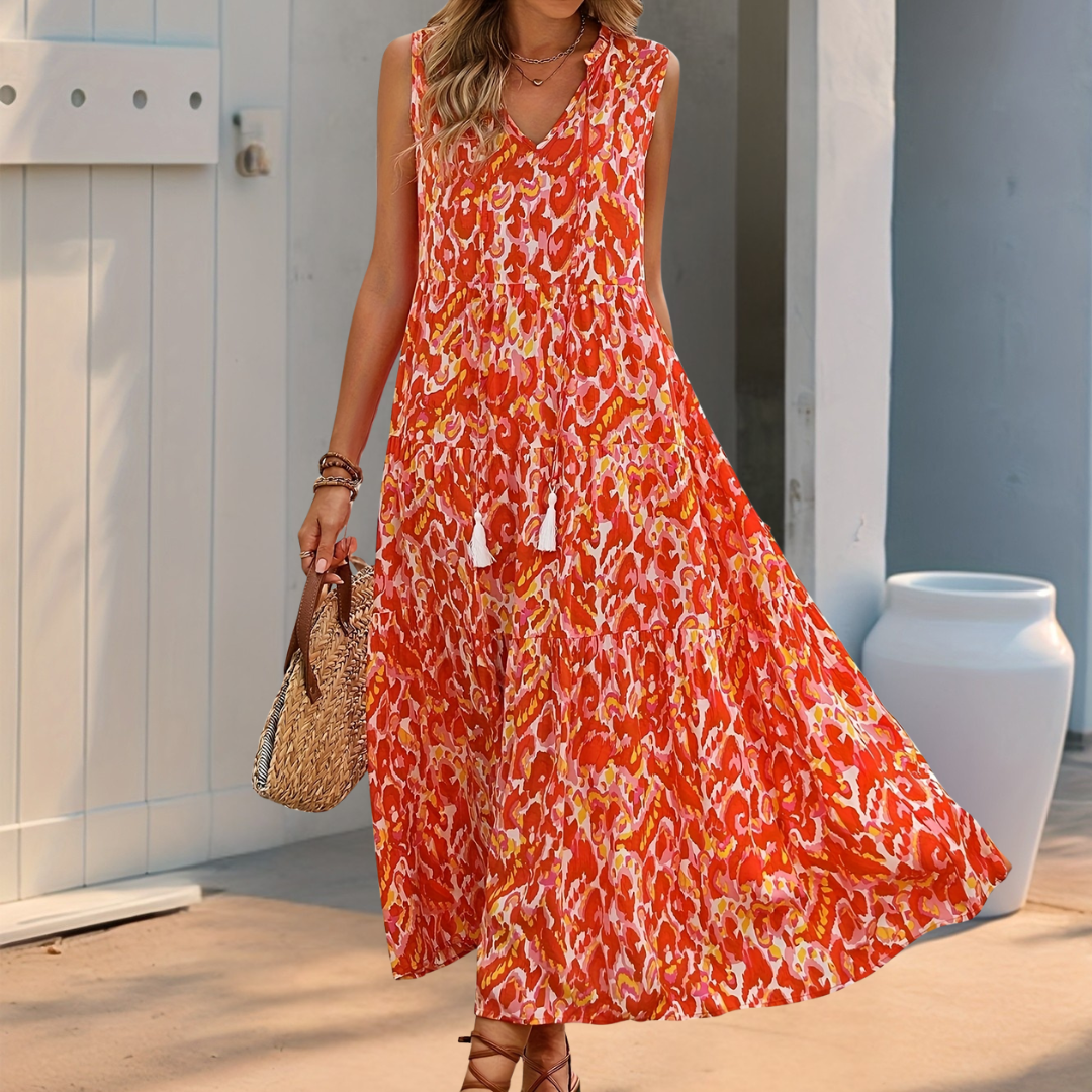 Inez™ | Zomerse maxi jurk met speelse print