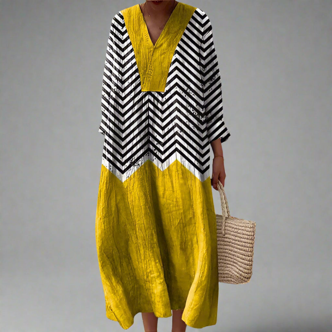 Marja™ | Elegante geometrische jurk