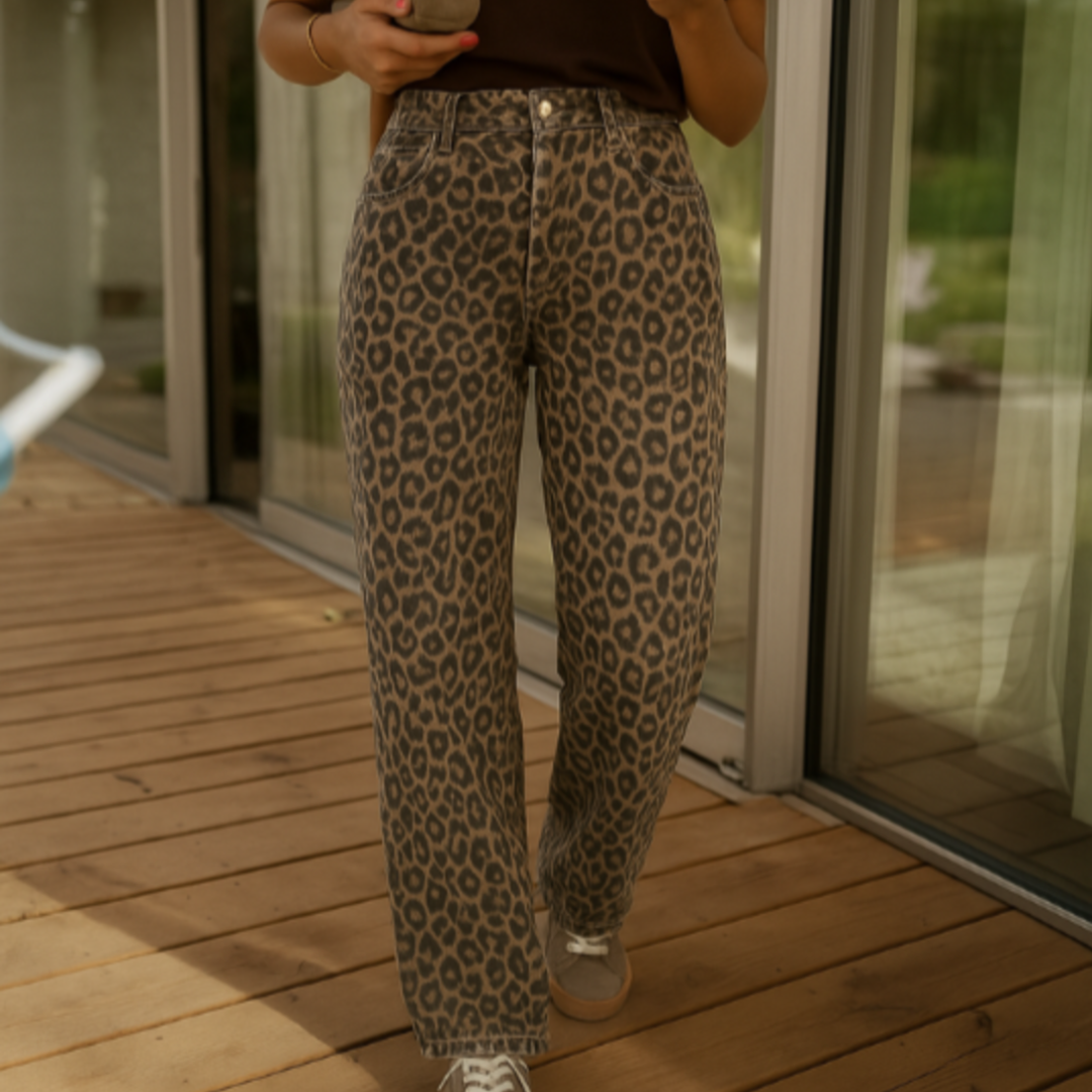Corrie™ | De leopardenflarebroek