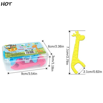 40Pcs/Box Super Thin Floss Stick Children's Cartoon Plastic Toothpicks Family Pack Flossing Details Cleaning Teeth