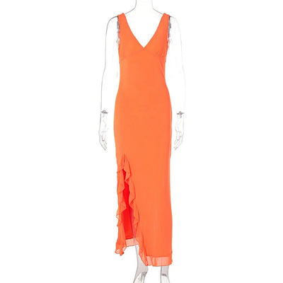 Nel™ | Ruffle Mouwloze Cocktail Jurk