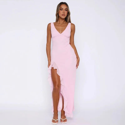 Nel™ | Ruffle Mouwloze Cocktail Jurk