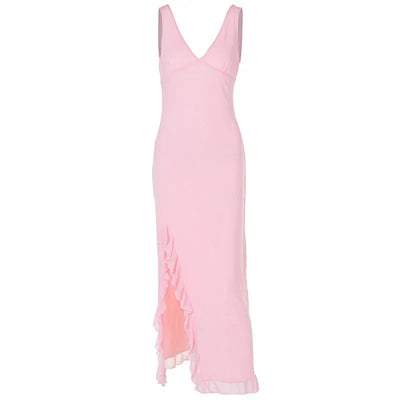 Nel™ | Ruffle Mouwloze Cocktail Jurk