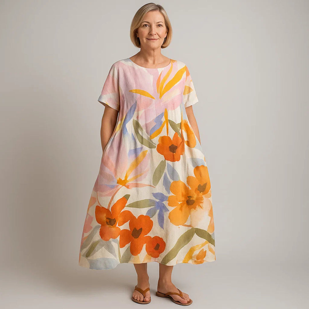 Fenna™ | Zomerjurk met bloemenpatroon