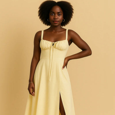 Sanne™ | Midi Taille Jurk