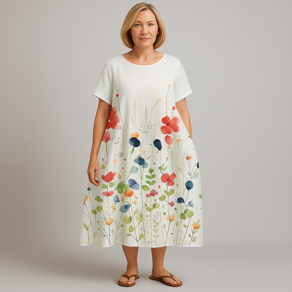 Elin™ | Lange casual bloemenjurk