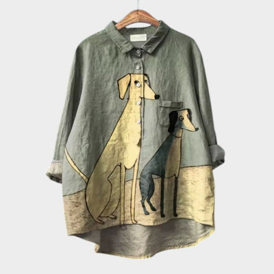 Suusje™ | Oversized shirt met hondenmotief
