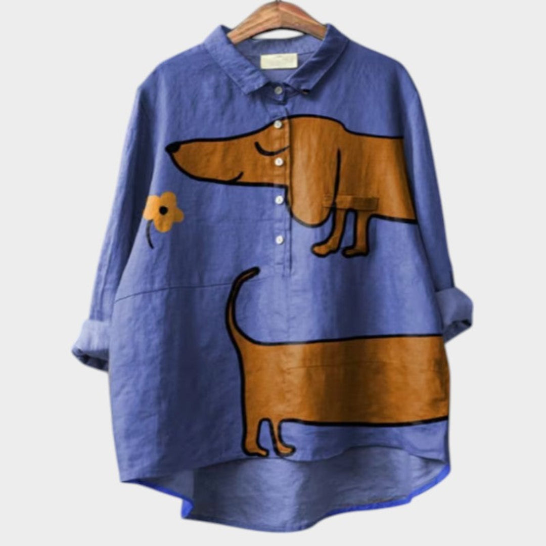 Suusje™ | Oversized shirt met hondenmotief