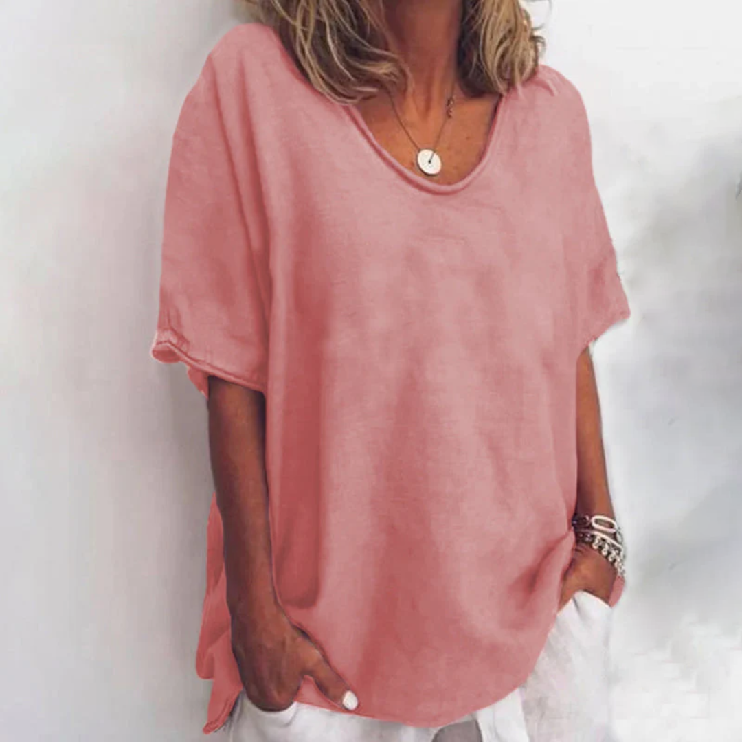 Sanne™ | Oversized Blouse met V-hals 1+1 GRATIS