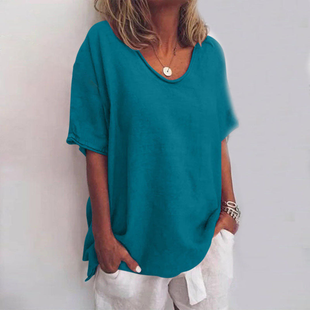 Sanne™ | Oversized Blouse met V-hals 1+1 GRATIS