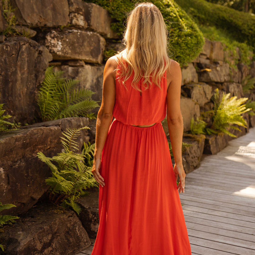 Emma™ | Het zomerjurk in krachtig oranje