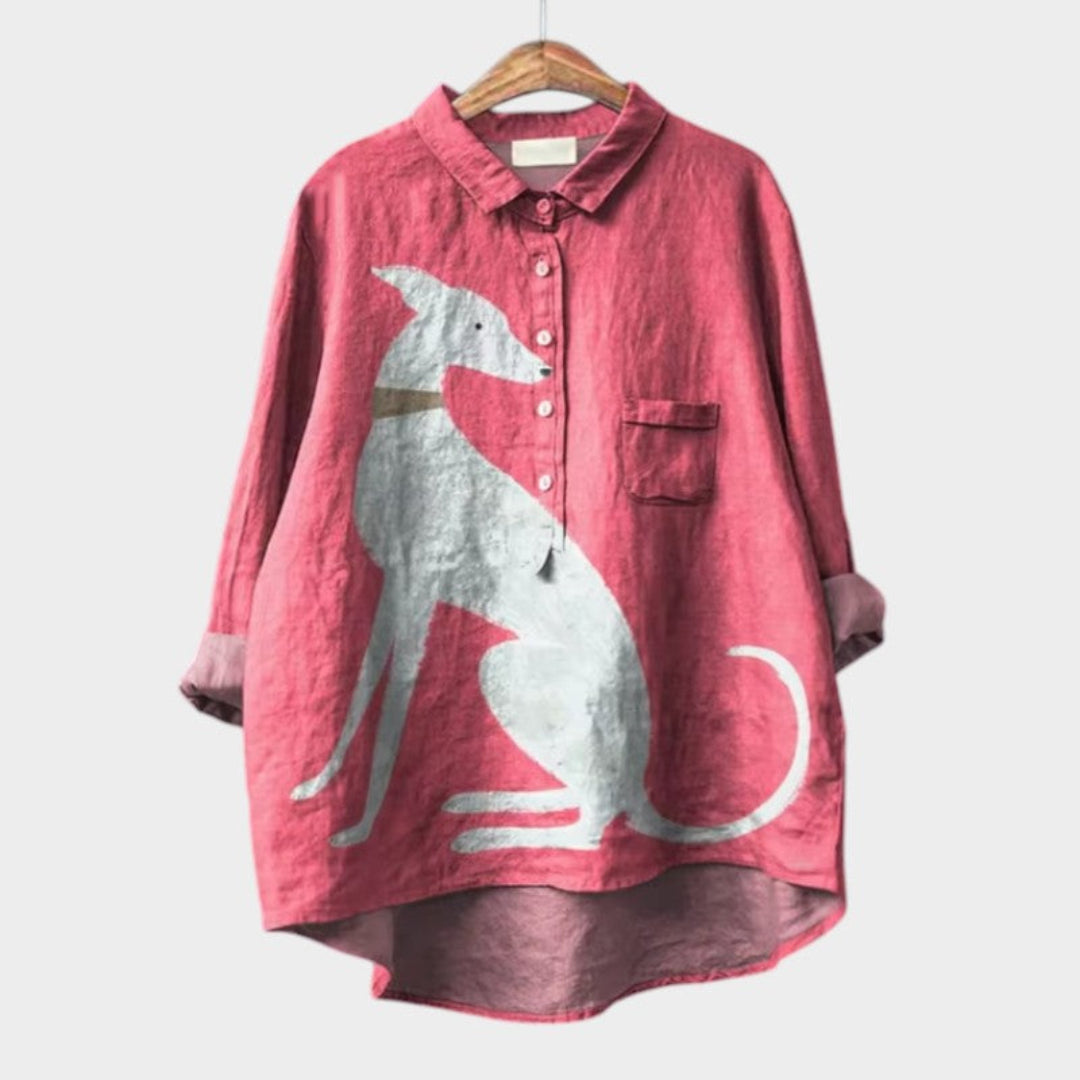 Suusje™ | Oversized shirt met hondenmotief